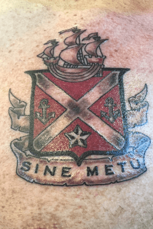 2017- Irish crest done by Diamond Tattoo in Summerfield, FL