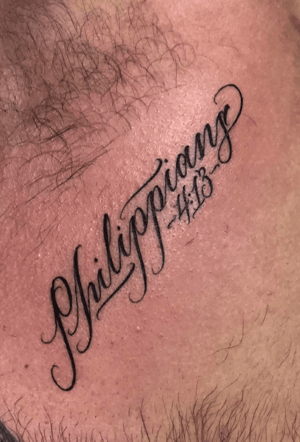 Tattoo uploaded by Lio • Philippians 4:13 #script #scripttattoos # philippians • Tattoodo