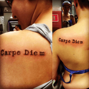 My best friend and i got these lovely words to remind us to keep living the way we do. Sieze all things that come our way. We went to my shop to get this done and my guy took our weird scattered ideas and came up with this. ❣#carpediem 