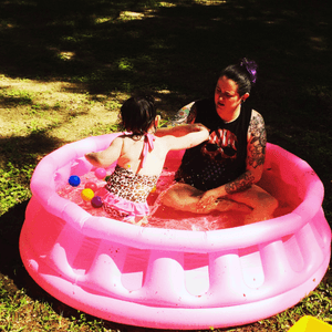 My daughter and I in her new pool