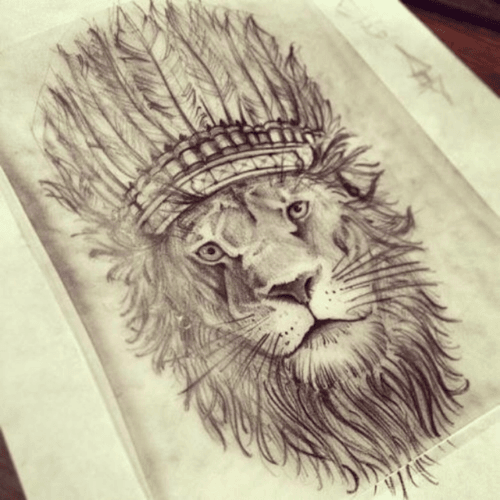Chief lion tattoo design #lion #design 