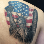 #statueofliberty #americanflag & #freedomtower by ANDREANA VERONA @andreanaverona #nyc #usa #astoriatattoo #queenstattoo #tattoostudio #astoriaqueens #statueoflibertytattoo #ladyliberty #freedom #thankyou Nick!