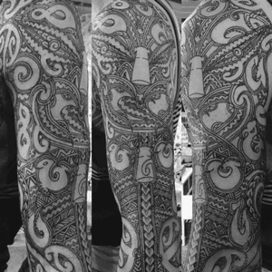 Custom maori sleeve #customtattoo #custommaori #sleevetattoo #maorisleeve #maori 