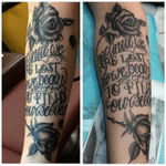 #blackandgrey #roses #rose #quote #flower #flowers #forearm #forearmtattoo #arms #thorns 