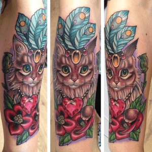 #neotraditional #cattattoo 