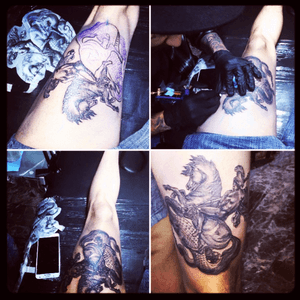 San Jorge contra el Dragón! #Tattoo #Ink #SanJorge #Dragon 