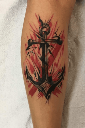 Very happy about my first tattoo, this Trash polka anchor done by Jason Barletta at Rising dragon tattoo in NYC. #trashpolkatattoo #trashpolka #anchortattoo #anchor #nyc 