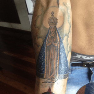 Tattoo feita no cliente Flavio #virginmarytattoo #nossasenhoraaparecida