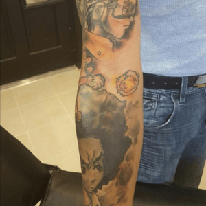 Nerd sleeve #HueyFreeman #Obito #Mario Sebastian Murphey (inkmaster) did Huey and retouched my sleeve that was done poorly by another artist