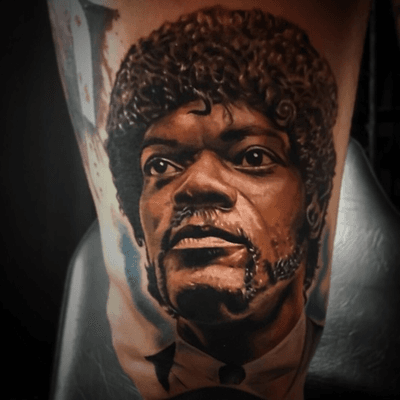 Portrait of Samuel L #pulpfiction #rubenbtattoo #rubenbarahona #gritnglory #nyc