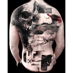 Skull Trash Polka #backpiece #realisticskull #skull #trashpolka ##realism #graphic 