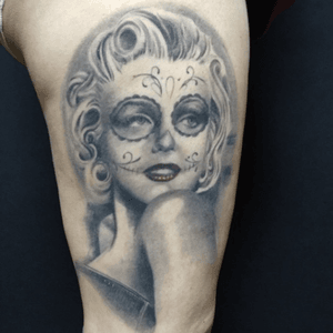 Tattoo by PeeWee Sinerco. #peewee #peeweesinerco #sinerco  #Marilyn #marilynmonroe #blackandgray #dayofthedead #daisdelosmuertos #westbury #tat #tats #tatts #tatted #tattoo #tattoos #tattedup #tattoist #tattooed  #tattoooftheday #usa #inked #inkedup #ink #tattoooftheday #art #amazingink #longisland #larktattoo #larktattoos #larktattoowestbury #bodyart #tattooig #tattoososinstagram #instatats #blackandgraytattoo #blackandgreytattoo #bnginksociety #bng #bngsociety #bngtattoo #bngink #bngtattoos 