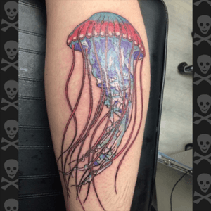 TattooBruce #jellyfish#coller#leg#tattoo#inkt 