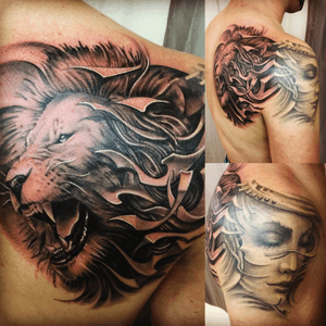 Tattoo by Floyd Varesi #floydvaresi #varrystattoo #tattoo #inkartist #ink #darkskull #swiss #sissach #tattoooftheday #tattoodo #skinartmag #tattooart #surrealismart #swissinkinsta #cheyennetattooequipment #inkbooster #bulletstattooink #blackandgrey #darkartists #tattooartist#lion #liontattoo #tattoo_art_worldwide 