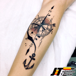 Tatuagem rosa-dos-ventos #jeffinhotatto #rosadosventos #clock #relogio #anchor #ancora #tattoo #tatuagem 
