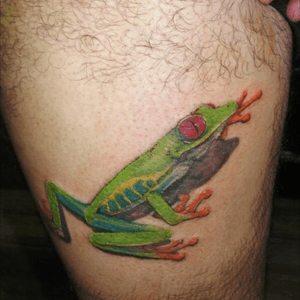 Costa Rican Red-eyed tree frog by #TattooArtePrimitivo #CharlieSolorzano
