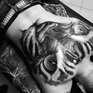 #tiger #backpiece #hyperrealism #animal #eyes 