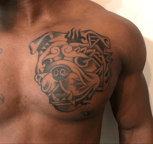 #tribal #bulldog #tattoo 