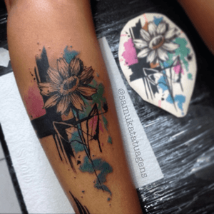 #tattoo #flower #watercolortattoo 