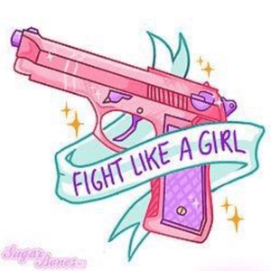 Gun "Fight Like a Girl" labelled tattoo design #gun 