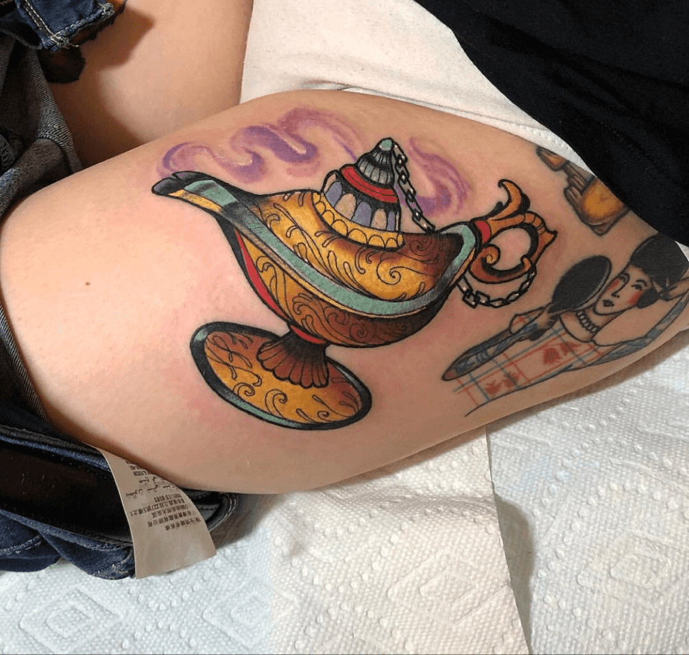 Tattoo uploaded by Katt Franich  Aladdins Genie Lamp  Tattoodo