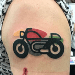 Tattoo by #mambotattooer @mambotattooer of a #motorbike #bike #color 