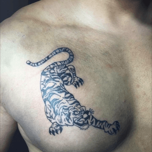 Tiger tattoo. My second. #tiger #tigertattoo #chest #chesttattoo 