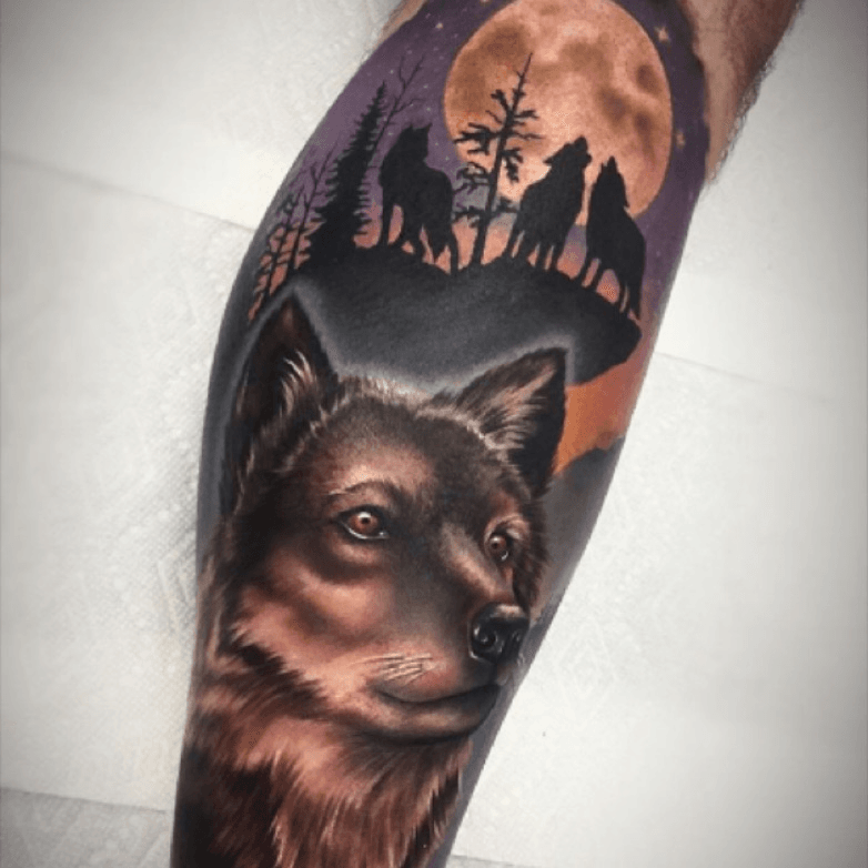 Tattoo uploaded by Britta Brown • #NikkiSimpson #wolf #wolftattoo #howl  #moon #inkmasterseason8 • Tattoodo
