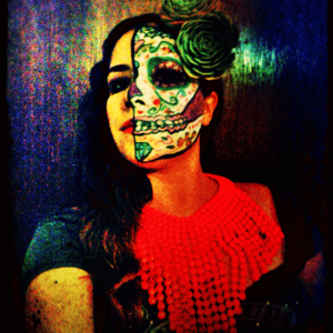 Sugar skull face paint #sugarskull #face #paint #dayoftheded #desertflower #