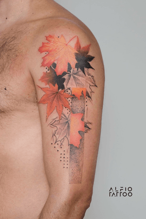 Tattoo and design by Alfio!!!#alfiotattoo #otoño  #design #designtattoo #originaltattoo #dinamicink #buenosaires #argentina #ink #dotwork #otoño #composition #texture #colortattoo