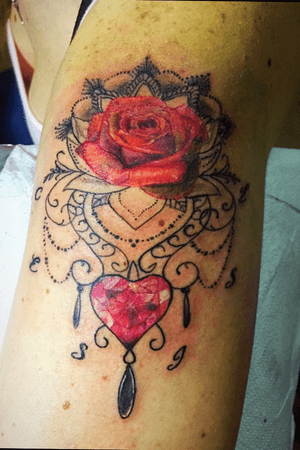 #mandala#tattoo#rose#diamond#color#realism#picoftheday#ink#worldfamousink#detail#love#art#lovetttoo