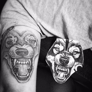 #wolf #tattoo #blackandgrey #mean #beast 