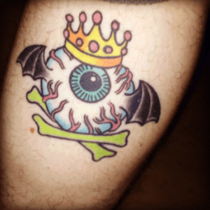 Something a little different! Done by Ciaran Lynch when he was in #EdenArtTattoo .. My first tattoo! Still love it :) #weird #colourful #irelandtattoo #eyetattoo #EyesWideShut 