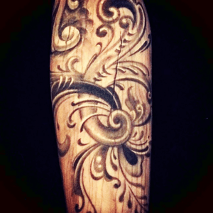 An arm I did some years ago, the pattern is Norwegian style «rosemaling», rose painting. #ornamentaltattoos