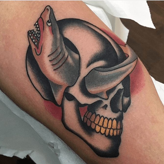 Tattoo uploaded by Bailey Goodwin  Shark Skeleton  Tattoodo
