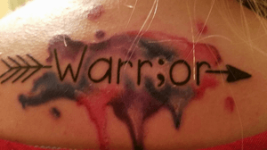 My warrior with a semi-colon and arrow and watercolor