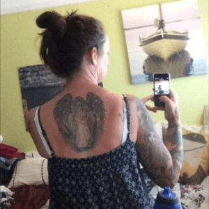  #back #angel #tattoo #tattooart #tattooink #tattooist #tattooed #blackandgrey #tattooedback #tattoocollector 