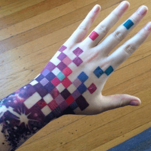 #hand & #wrist #tattoo in #color #pixels - #tattooartist #TeresaSharpe 