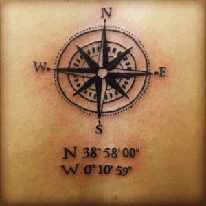 Compass with my granma birthplace coordinates 