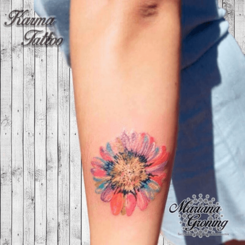 Tattoo uploaded by Mariana Groning • Watercolor sunflower tattoo, tatuaje  de girasol en acuarela #mexico #tattoo #cdmx #tattooartist #madeinmexico  #art #karmatattoomx #marianagroning #tatuajes #mexico #mexicocity  #tatuajesenmexico #tatuajesendf #tattoo ...