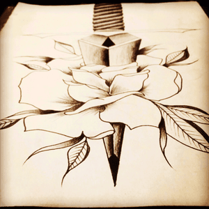 #sketches #rose #dagger #blackandgrey 