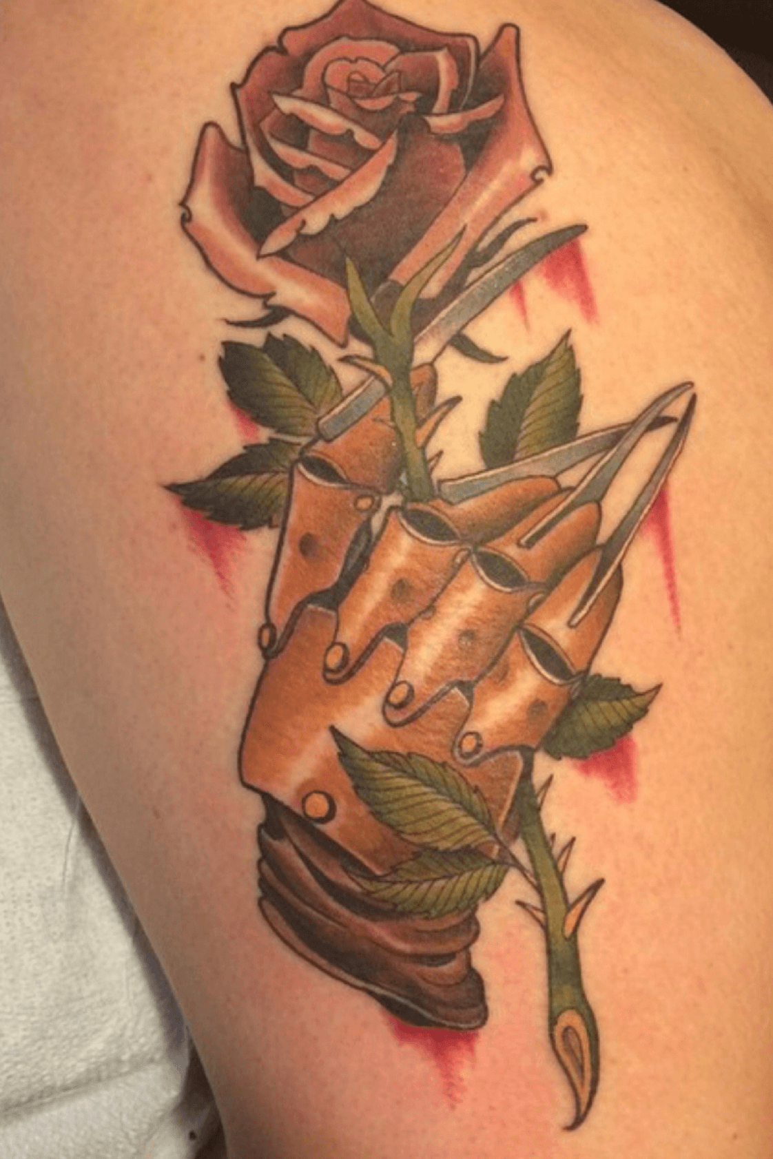 Freddy Krueger with Claw Tattoo On Shoulder