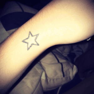 My first tattoo! Made 6 years ago! 👍🏻✌️️star! ⭐️⭐️⭐️