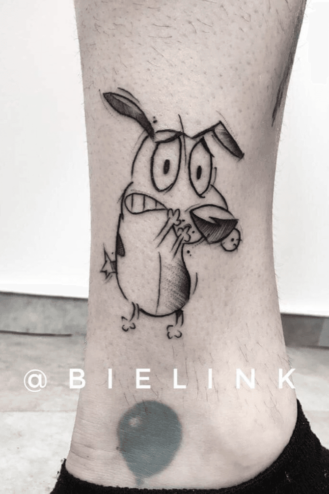  Illistrative Courage the Cowardly Dog tattoo done by Sabrina    By Northwoods Tattoo  Facebook