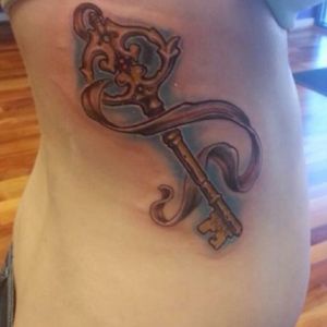 Tattoo uploaded by Hunter Sixx Pritchard • In memory of my uncle who died of cancer, his initials and cancer ribbon surround the key #skelotonkey #inmemoryof #cancersucks • Tattoodo Tattoo uploaded by Hunter Sixx Pritchard • In memory of my uncle who died of cancer, his initials and cancer ribbon surround the key #skelotonkey #inmemoryof #cancersucks • Tattoodo