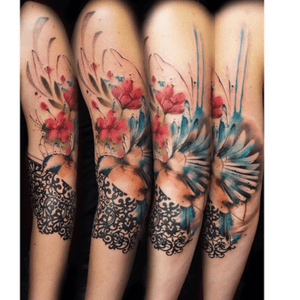 Artist Jay Freestyle #lace #bird #animal #flowers #abstract 