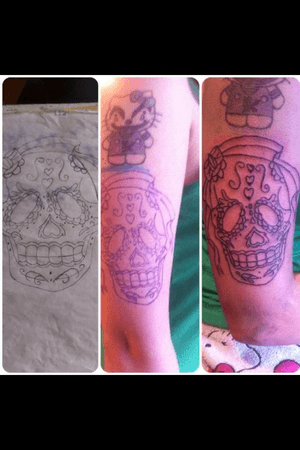 First one sugar skull i ever did!! Love doing them now!! 