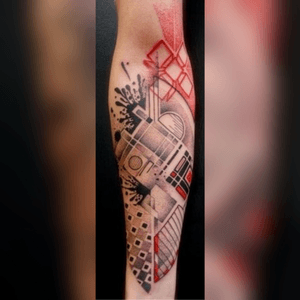 I love this #sleevetattoo very #geometricwatercolor looking. I would just like it to have more #blue 