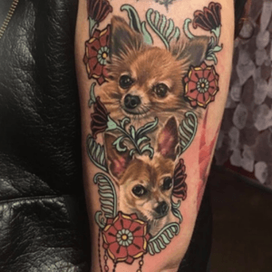 My sweet pups done by #meganmassacre at #gritnglory 