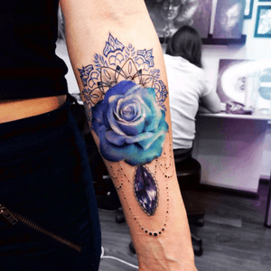 #annayershova#blue#flower#rose#jewel#mandala